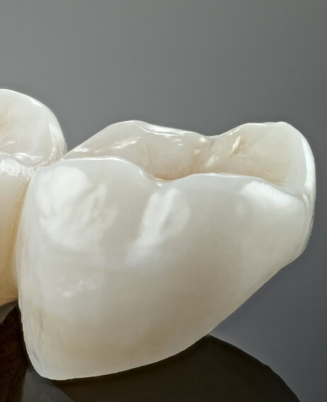 Close up of a white dental crown